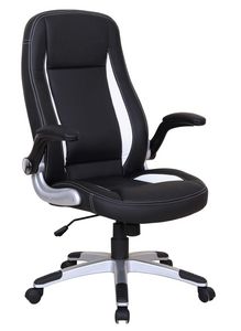 WHITE LABEL - chaise de bureau design noir et blanc - Chaise De Bureau