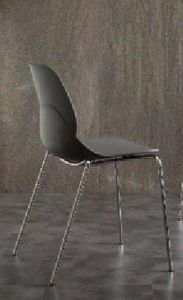 WHITE LABEL - chaises shell metal design noir - Chaise