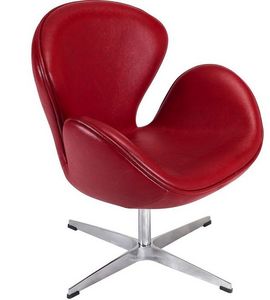 Arne Jacobsen - fauteuil cygne rouge arne jacobsen - Fauteuil Rotatif