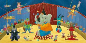 FRANÇOISE LEBLOND - toile sur châssis le cirque de françoise leblond 6 - Tableau Décoratif Enfant