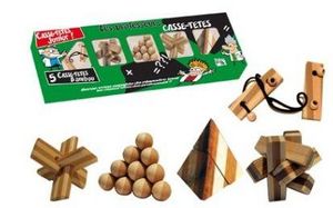 Gigamic - set de 5 casse-têtes bambou - Casse Tête