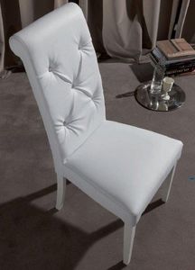 WHITE LABEL - chaise coloniale billionaire en simili cuir blanc  - Chaise