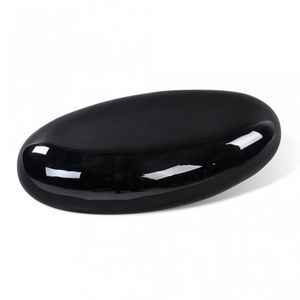WHITE LABEL - table basse design noir fibre de verre - Table Basse Forme Originale