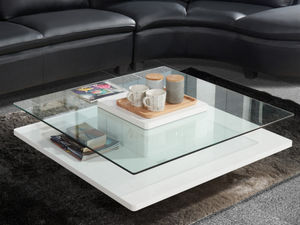WHITE LABEL - table basse isania - Table Basse Carrée
