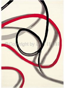 Arte Espina - tapis de salon red trace 1 blanc 170x240 en acryli - Tapis Contemporain