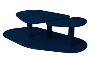 MARCEL BY - table basse rounded en chêne bleu nuit 119x61x35cm - Table Basse Forme Originale