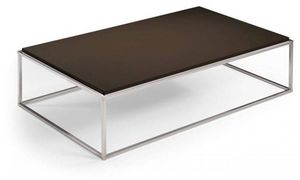 WHITE LABEL - table basse rectangle mimi chocolat - Table Basse Rectangulaire