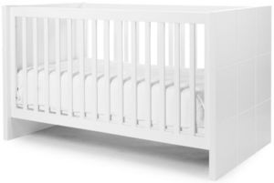 WHITE LABEL - lit bébé évolutif 70x140cm coloris blanc design mo - Lit Pliant Bébé