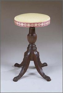 CARSWELL RUSH BERLIN - extremely fine federal carved mahoganypiano stool - Tabouret
