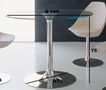 Table de repas ronde-WHITE LABEL-Table repas ARMONY en verre et acier chromé, 100 x