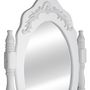 Coiffeuse-WHITE LABEL-Coiffeuse bois blanche miroir tabouret