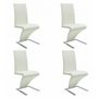 Chaise-WHITE LABEL-4 Chaises de salle a manger blanches