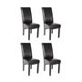 Chaise-WHITE LABEL-4 chaises de salle à manger noir