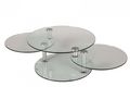 Table basse forme originale-WHITE LABEL-Table basse design LEVEL ronde double plateaux