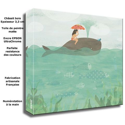 DECOHO - Tableau décoratif enfant-DECOHO-Balade en baleine