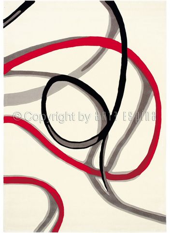 Arte Espina - Tapis contemporain-Arte Espina-Tapis de salon RED TRACE 1 blanc 170x240 en Acryli