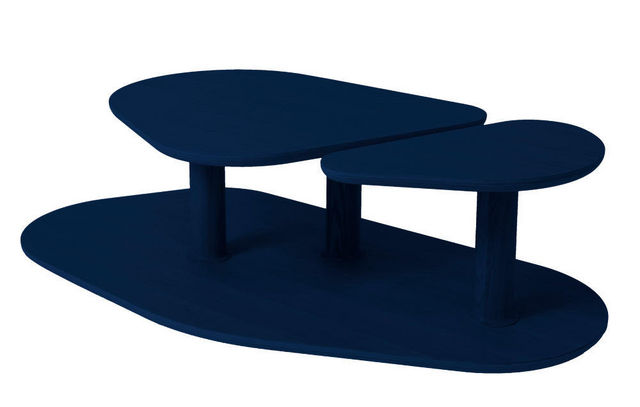 MARCEL BY - Table basse forme originale-MARCEL BY-Table basse rounded en chêne bleu nuit 119x61x35cm