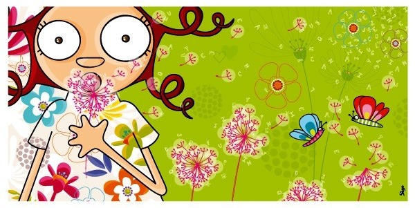 SERIE GOLO - Tableau décoratif enfant-SERIE GOLO-Toile imprimée la diseuse de printemps 78x38cm