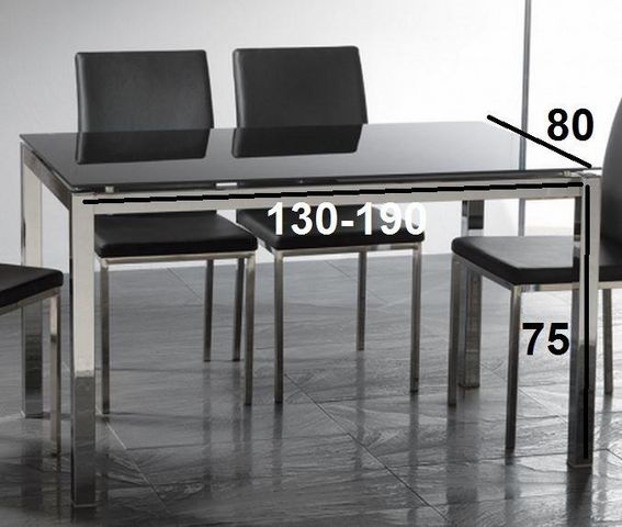 WHITE LABEL - Table de repas rectangulaire-WHITE LABEL-Table repas extensible MAJESTIC 130 x 80 cm en ver