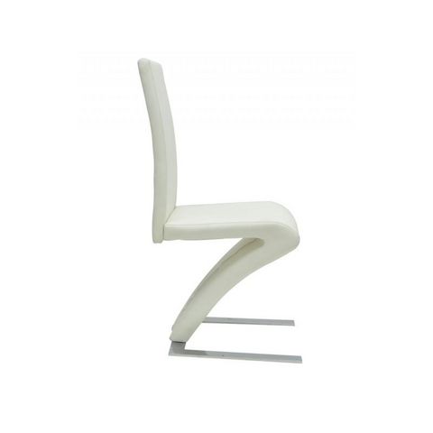 WHITE LABEL - Chaise-WHITE LABEL-4 Chaises de salle a manger blanches