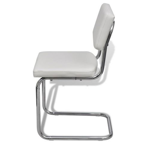 WHITE LABEL - Chaise-WHITE LABEL-2 Chaises de salle a manger blanches