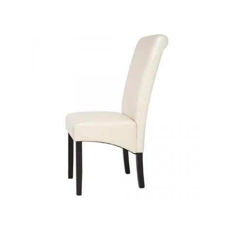 WHITE LABEL - Chaise-WHITE LABEL-2 chaises de salle à manger crème