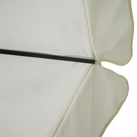 WHITE LABEL - Parasol télescopique-WHITE LABEL-Parasol jardin avec manivelle blanc Ø 5m
