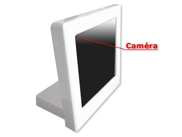 WHITE LABEL - Camera de surveillance-WHITE LABEL-Réveil espion blanc avec télécommande camera espio
