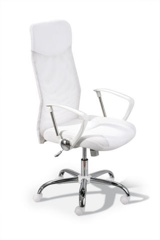 WHITE LABEL - Fauteuil de bureau-WHITE LABEL-Chaise de bureau moderne coloris blanc