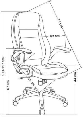 WHITE LABEL - Chaise de bureau-WHITE LABEL-Chaise de bureau design noir et blanc