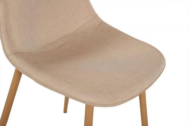 WHITE LABEL - Chaise-WHITE LABEL-Lot de 4 chaises STOCKHOLM design tissu beige
