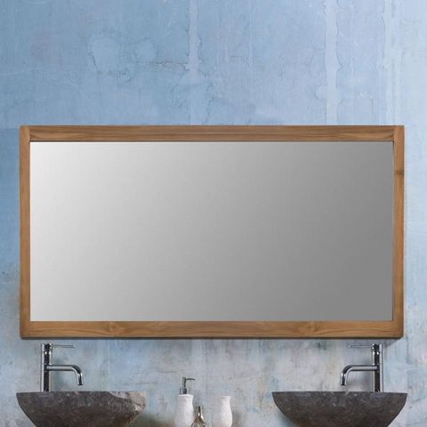 BOIS DESSUS BOIS DESSOUS - Miroir de salle de bains-BOIS DESSUS BOIS DESSOUS-Miroir en bois de teck 145