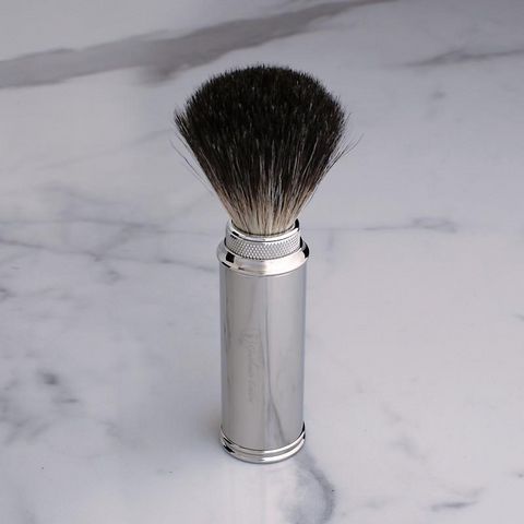 GENTLEMAN LONDON - Blaireau-GENTLEMAN LONDON-Travel shaving brush nickel