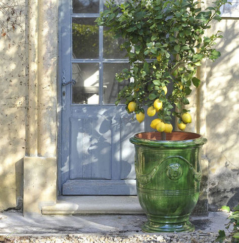 Poterie de La Madeleine - Vase d'Anduze-Poterie de La Madeleine-émaillé vert