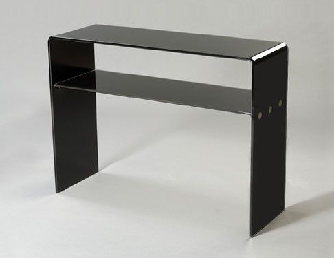 Abode Interiors - Console-Abode Interiors-Black Glass Shelf Console Table