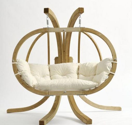 Cannock Gates - Canapé de jardin-Cannock Gates-Globo Royal Pod Hanging Wooden Sphere Chair