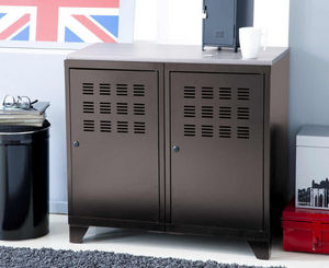 PIERRE HENRY - armoire de rangement en métal taupe 2 portes 40x80 - Office Cabinet