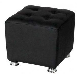 International Design - pouf carré blanc/noir - couleur - noir - Floor Cushion