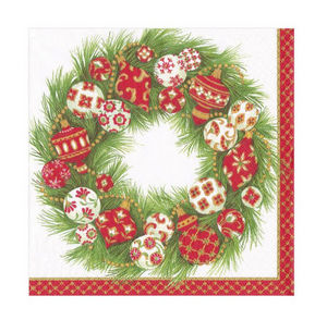 CASPARI - ornament wreath - Paper Christmas Napkin