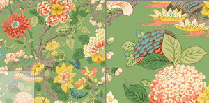 GP&J BAKER - little magnolia / emerald - Wallpaper