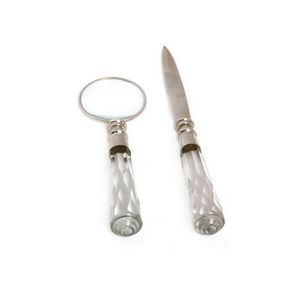 WHITE LABEL - ensemble loupe et coupe-papier lady manche - Magnifying Glass