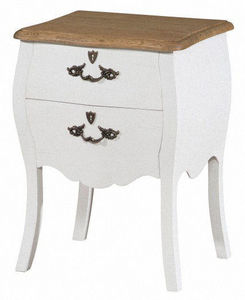 MOOVIIN - chevet baroque blanc style louis xv 45x36x62cm - Bedside Table