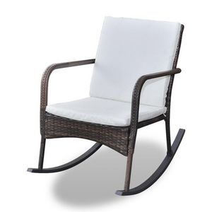 WHITE LABEL - fauteuil à bascule pour jardin rotin - Rocking Chair