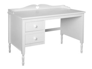 WHITE LABEL - bureau enfant design rustique à 2 tiroirs blanc - Children's Desk