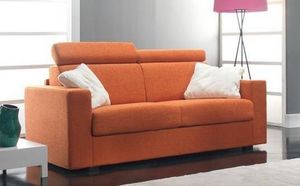 WHITE LABEL - canapé 2-3 places faster tweed orange convertible  - Sofa Bed