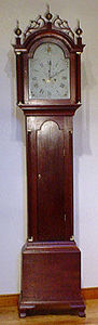 KIRTLAND H. CRUMP - cherry federal tall case clock made by silas parso - Free Standing Clock
