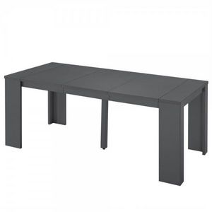 WHITE LABEL - table console extensible 3 rallonges lisboa - Rectangular Dining Table