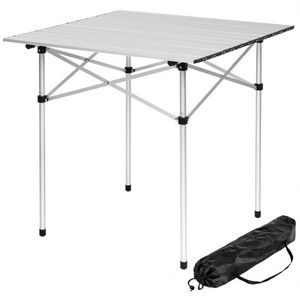 WHITE LABEL - table de camping jardin pique-nique aluminium pliante 70x70 cm - Camping Table