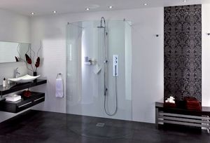 Aqata Shower Enclosures - spectra sp395 curved double entry - Shower Screen Panel