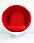 Armchair and floor cushion-STUDIO EERO AARNIO-Fauteuil Ballon Aarnio coque blanche interieur rou